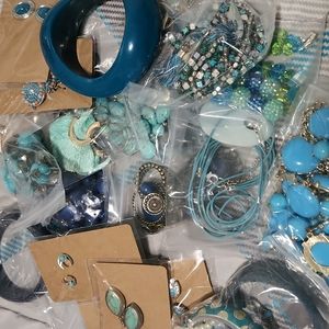 Wearable Lot of blue and green jewelry
